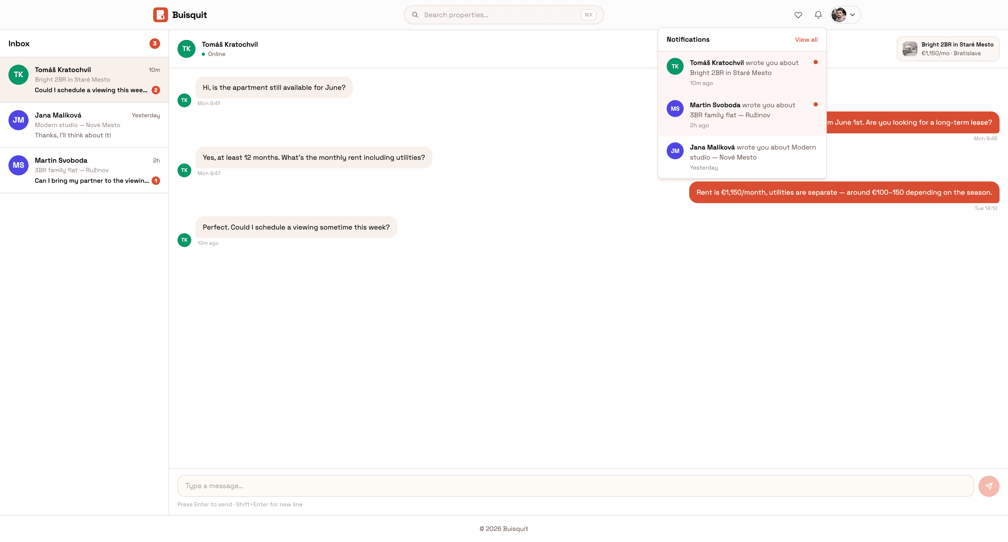 Smart Inbox showing direct conversations with seekers